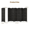 6 Panel Room Divider Privacy Screen Wall Folding Partition Hand-woven Rattan
