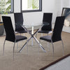 Round Tempered Glass Dining Coffee Table w/ Chrome Leg Modern Kitchen Furniture