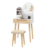 Vanity Modern Dressing Table Set with LED Mirror Storage Shelf Stool Drawer