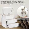 Bedside Table Sofa End Side Table LED Lights Nightstand Bedroom Drawer Cabinet B