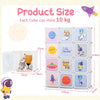Portable Baby Dresser Clothes Storage 12 Cubes Children Wardrobe-White