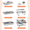 4-Pack 9L Chafer Silver Chafing Dish Buffet Set Stainless Steel Food Warmer Set
