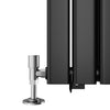 Vertical Radiator Double Black Flat Panel 1800x544 mm Central Heating Tall Rads