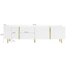 Wooden TV Cabinet Table TV Stand with Storage, 4 doors for Living Room, White