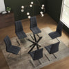 Modern Rectangular Glass Dining Table Black Home Kitchen Furnitur Office Meeting