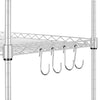 6 Tier Metal Storage Rack Shelving Wire Shelf w/ Hooks Kitchen Office Unit 160cm