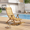 Extra Large Bamboo Rocking Chair Armchair Patio Pool Lounger Swing Sunbed Reclin