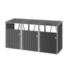 Triple Wheelie Bin Storage Metal Store Cover Garden Rubbish Dustbin 3 Shed House