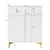 SIDEBOARD SHOE CABINET UNIT WITH 2 DRAWERS STORAGE AND ADJUSTABLE SHELVES, WHITE