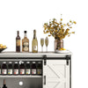Sliding Barn Door Sideboard Storage Cabinet Coffee Bar TV Stand Farmhouse Style