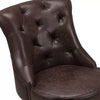 Ergonomic Brown Office Desk Chair Mid-century PU Leather Cushioned Swivel Chair
