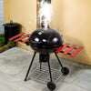 Portable Grill BBQ Garden Barbecue Smoker Burner Kettle w/ Warming Rack Shelves