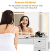 White Dressing Table Wood Makeup Desk with LED Mirror 7 Drawers Stool Bedroom