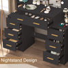7 Drawers Makeup Vanity Set Large LED Lighted Mirror Dressing Table Dresser Desk