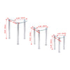 Nest of 3 Black Clear Tempered Glass Side End Lamp Sofa Tables Nested Tables