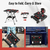 Portable Folding Work Bench Sawhorse Adjustable Wood Processing Worktable 150KG