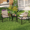 Morden Conversation Bistro Set w/Square Side Table-Brown