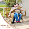 Acacia Wood Porch Swing 2-Person Patio Hanging Chair Outdoor Hanging Swing Bench