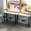 120cm Long Marble Bar Table Counter Height Pub Bar Cafe Breakfast Dining Table