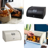 IRON BREAD BIN COUNTERTOP ROLL TOP LOAF BREAD BIN KITCHEN FOOD STORAGE BREAKFAST