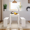 3Pcs Dining Bench Set Table+ 2 Chairs Modern Dining Room Kitchen for Small Space