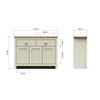 Cream Oak Living Room Furniture Sideboard Storage Cabinet Cupboard