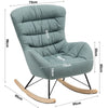 Soft Comfy Padded Rocking Chair Wood Legs Gliding Rocker Accent Lounge Armchair