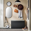 Black Shoe Storage Bench with Cushion – 2-Tier Flip Drawer Seat 80cm