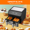 8L Dual Zone Digital Air Fryer Oven Cooker With 10 Cooking Functions Oil Free UK