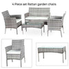 4 Piece Rattan Garden Outdoor Furniture Set Table Chairs Sofa Wicker Patio Set