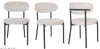 2 White Velvet Dining Chairs Velvet Seat Chairs Plush velvet seat and backrest