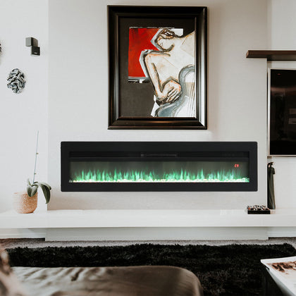 40 Inch Electric Insert Fire LED Fireplace 9 Flame Inset/Wall Mount/Freestanding