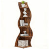 Corner Shelf 5 Tiers, Bookshelf Bookcase Wooden Storage Rack Rustic Book Shelves