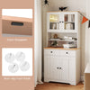 67" Tall Kitchen Storage Cabinet w/Pull-out Drawers-White