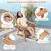 Folding Adirondack Chair Fire Pit Chair with Adjustable Backrest Brown