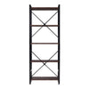 Industrial Bookcase Shelving Unit 5 Tier Rustic Wood Storage Bookshelf Organizer