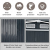 8x 8ft Shed Galvanized Metal Storage Garden Shed Tools Bicycle Store Anthracite