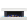50inch White Fireplace Suite Surround Frame Electric Fire Wall Mounted LED Flame