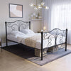 Metal Bed Frame Steel Double King Size Steel Bed Crystal Finial With Mattress