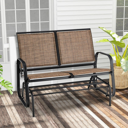 2-Person Garden Bench Outdoor Swing Glider Loveseat Patio Glider Chair