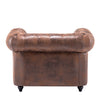Luxury Distressed Tan Leather Reception Armchair Button Back Padded Seat Chair