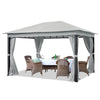 TOOLPORT 3x4 Garden Gazebo 100% waterproof & 4 side-panels Sunset Premium stone