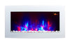 2024 TRUFLAME LED FLAMES 7 COLOUR WHITE GLASS CURVED WALL MOUNTED ELECTRIC FIRE
