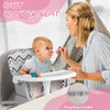 Kids Table & Chair Set Toddler Building Block Table w/ 5-Point Harness