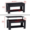 Black Coffee Table with Storage Lift Top Up Wooden Living Room Furniture