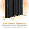 Black Radiator Vertical Double 1800x392 Oval Column Tall Upright Rad With Valves