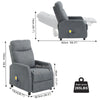 Massage Recliner Chair Heating Sofa Fabric Upholstered Armchair with Controller