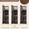 360° Rotating Jewelry Armoire Lockable Standing Jewelry Organizer Cabinet w/Mirr
