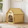 Weatherproof Puppy Dog House Kennel Indoor Pet Shelter with Iron Door 60x57x41cm