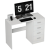 Computer Writing Desk, Study Table with 4 Drawers, Home Office Workstation